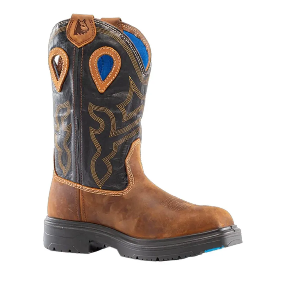 Steel Blue Work Boots Men's Blue Heeler Steel Toe Boots - Black/Brown 813945-BBK