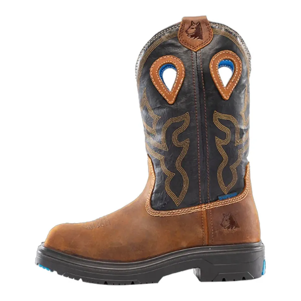 Steel Blue Work Boots Men's Blue Heeler Steel Toe Boots - Black/Brown 813945-BBK