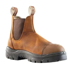 Steel Blue Work Boots Men's Hobart Scuff Steel Toe Boots - Brown, Wide 812967-BRN