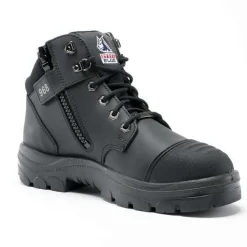Steel Blue Work Boots Parkes Zip Hiker Style Safety Boots Safety Toe - Black 812968M-BLK