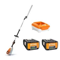 STIHL AP 36V Hedge Trimmer w/ AP 200, AP 300 S Lithium-Ion Batteries and AL 301 Rapid Battery Charger Bundle HLA 135 145 P