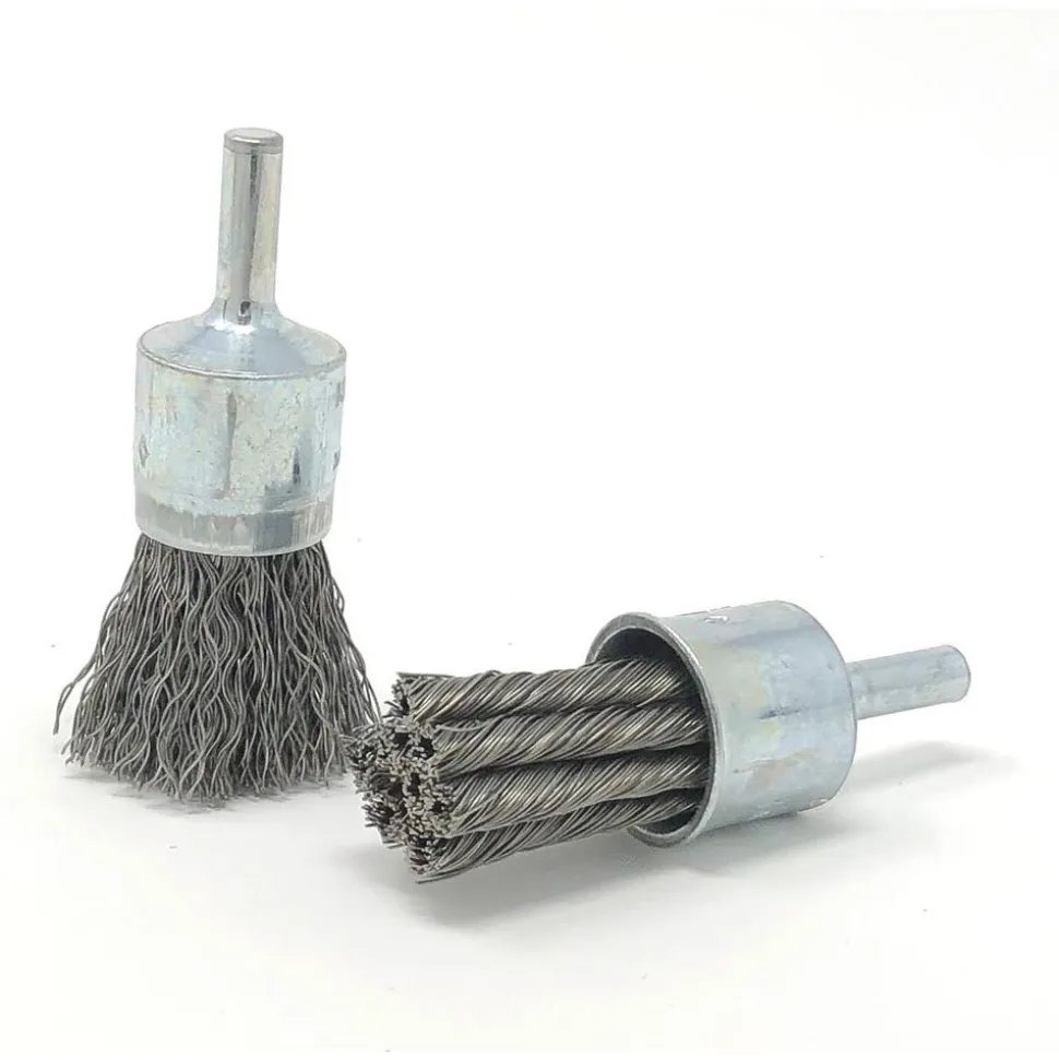 United Abrasives Sait Crimped End Brushes (Carbon Steel), 1" Dia x .020" Wire Size x 1" Trim Length, 12-Pack 02709