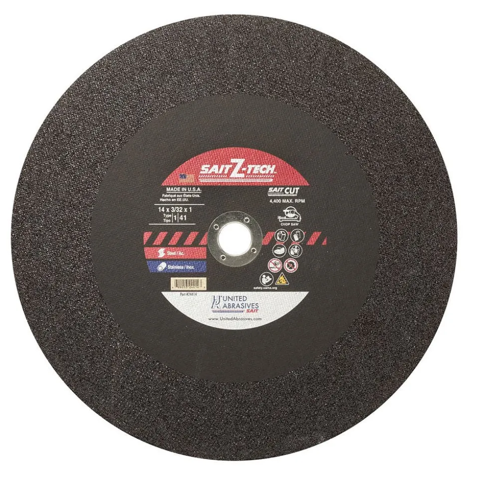 United Abrasives Sait Z-Tech High Performance Chop Saw Wheels 14" x 3/32" x 1", 1-Pack 24414