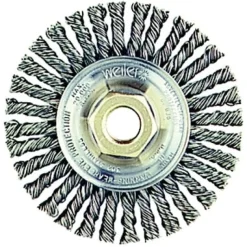 Weiler Roughneck Max Stringer Bead Wheel, 4", 3/16", 0.020" Steel Wire, 5/8-11, 20000 RPM 13131