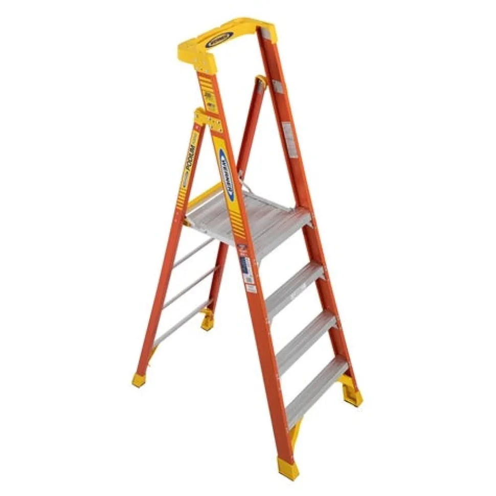 Werner 10' Fiberglass Podium Ladder 4' Platform Type IA PD6204