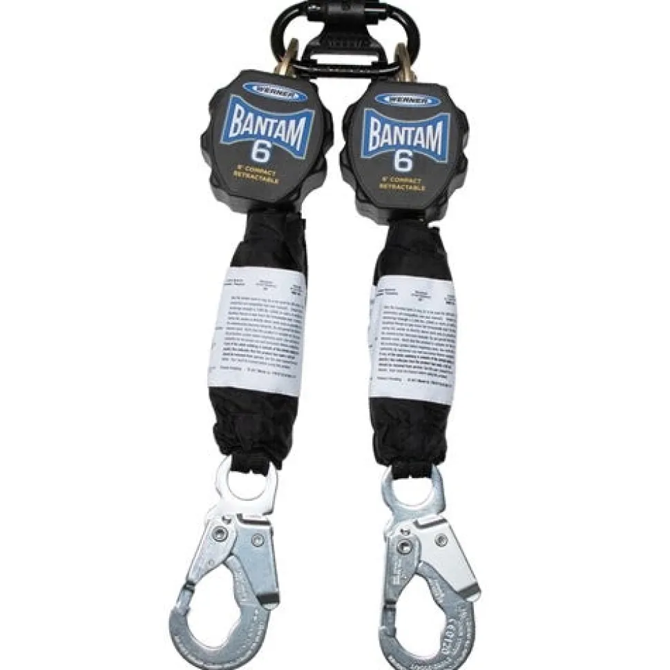 Werner Bantam 6' Web Self-Retracting Lifeline Twinleg Carabiner R431006