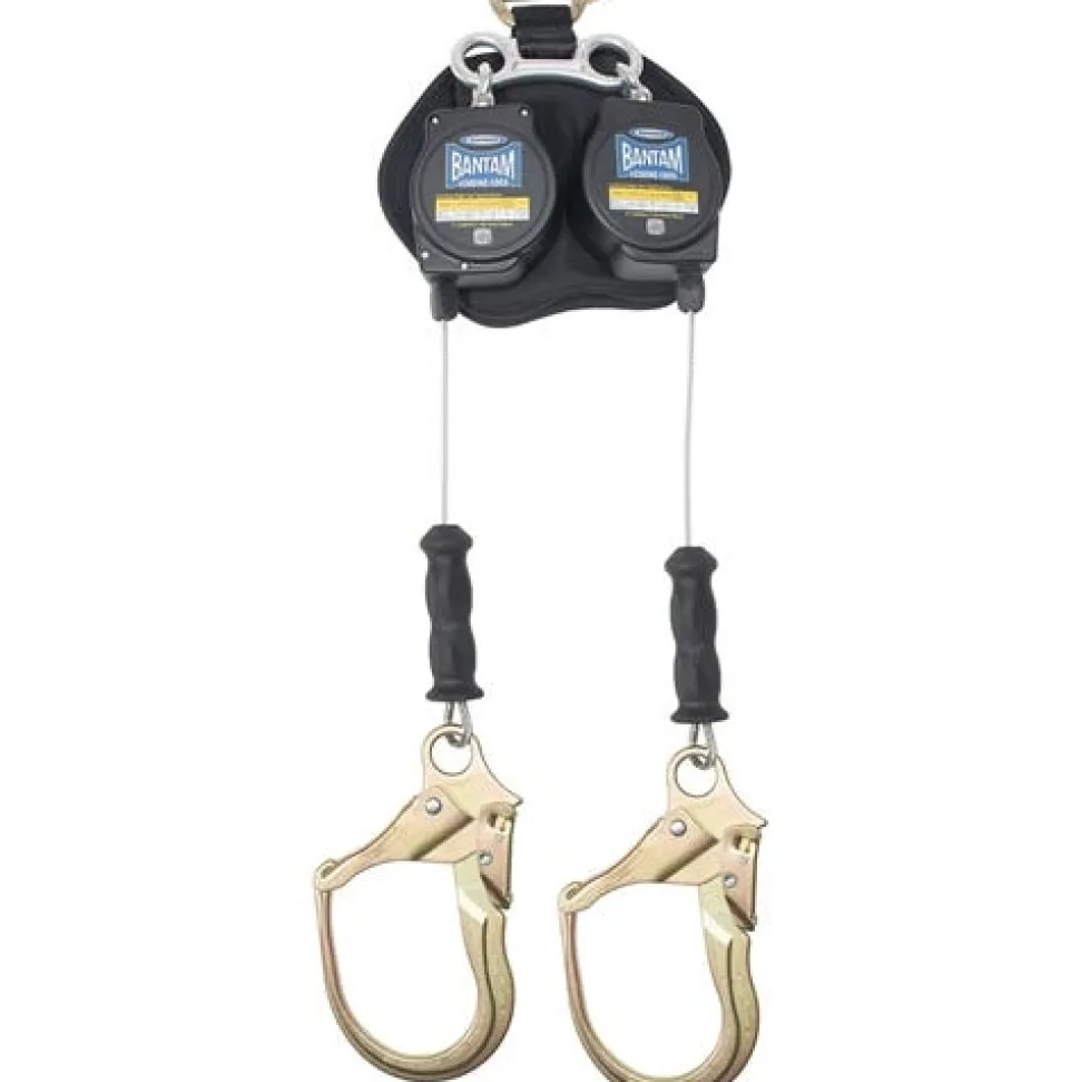 Werner Bantam Twinleg 8' Cable Leading Edge Self-Retracting Galvanized Steel Lifeline w/ Steel Form Hook R413008LE-SR