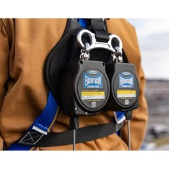 Werner Bantam Twinleg 8' Cable Leading Edge Self-Retracting Galvanized Steel Lifeline w/ Steel Form Hook R413008LE-SR