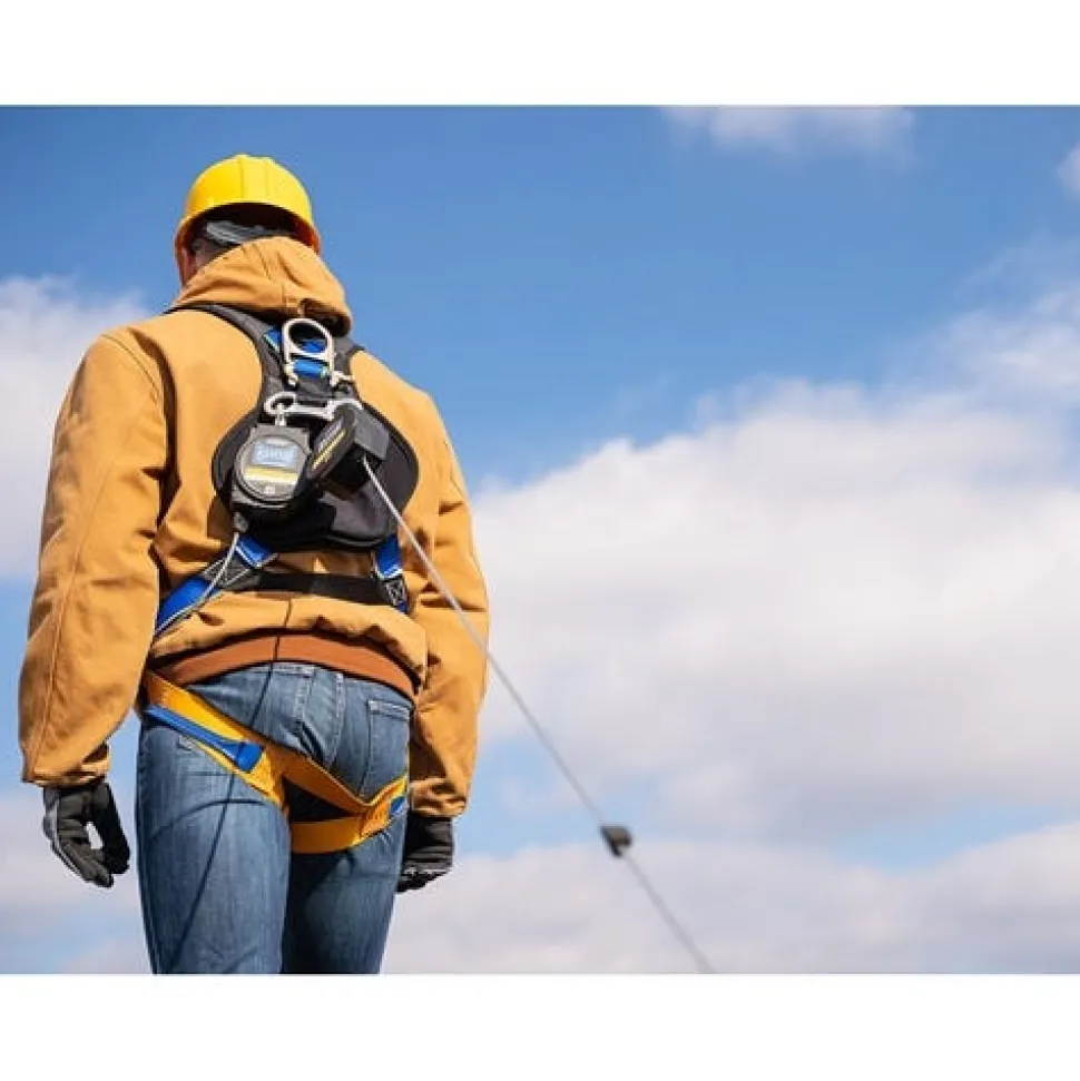 Werner Bantam Twinleg 8' Cable Leading Edge Self-Retracting Galvanized Steel Lifeline w/ Steel Form Hook R413008LE-SR