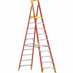 Werner 16ft. Reach Height Fiberglass Podium Ladder 10ft. Type IA PD6210