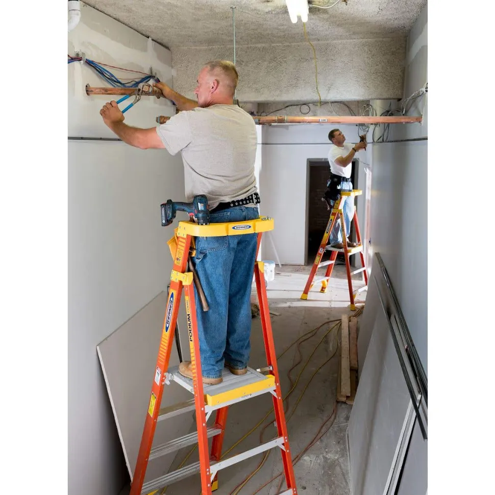 Werner 16ft. Reach Height Fiberglass Podium Ladder 10ft. Type IA PD6210