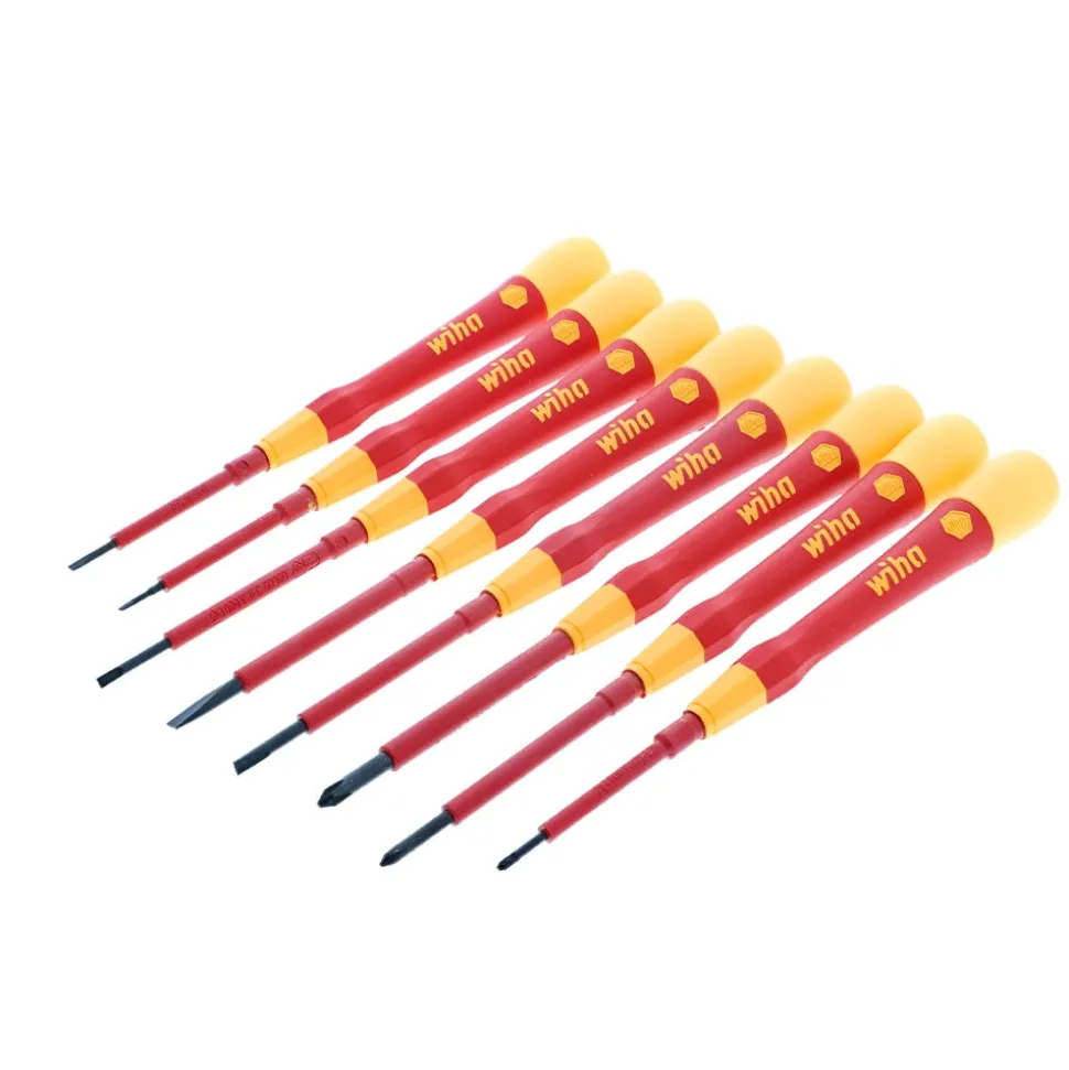 Wiha 8 Piece Insulated PicoFinish Precision Screwdriver Set 32088