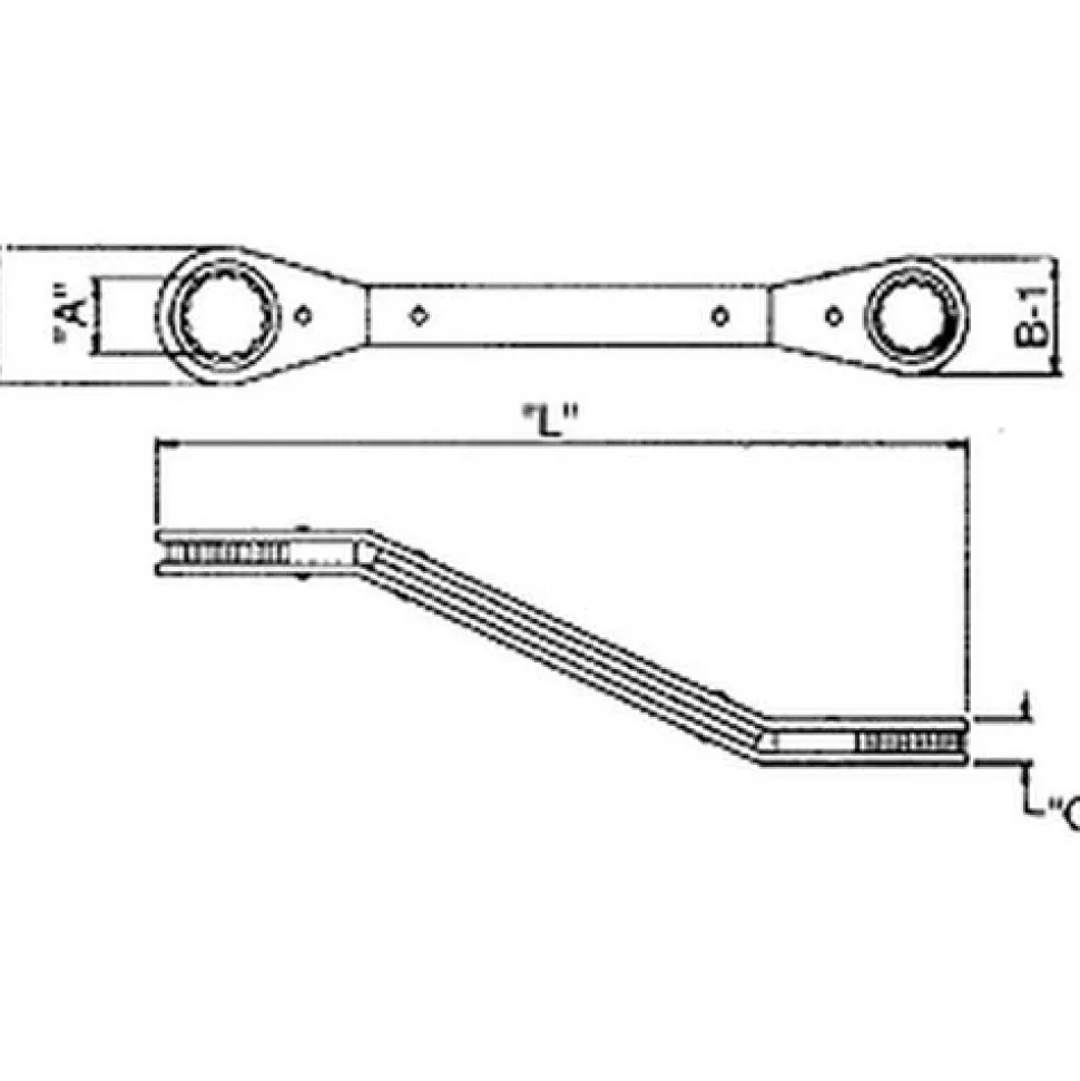 Wright 3/4" x 7/8" Ratcheting Box Wrench 12 Pt. Offset Reverse 9428